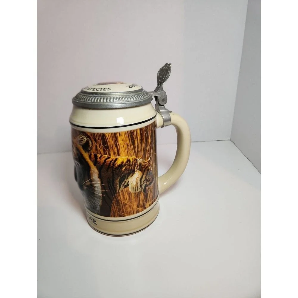 Budweiser Endangered Species Stein-Asian Tiger ~ Vintage 1989